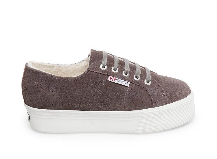 Superga 2790-Suehairyfurw Dark Grey - Womens Superga Platform Shoes